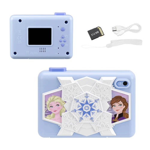 ekids Disney Frozen Kids Camera with SD Card Digital Camera for Kids with Video Recording Built-in Digital Stickers for Fans of Frozen Toys