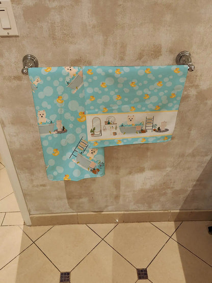 Westie in Bathtub Bath Towel Large