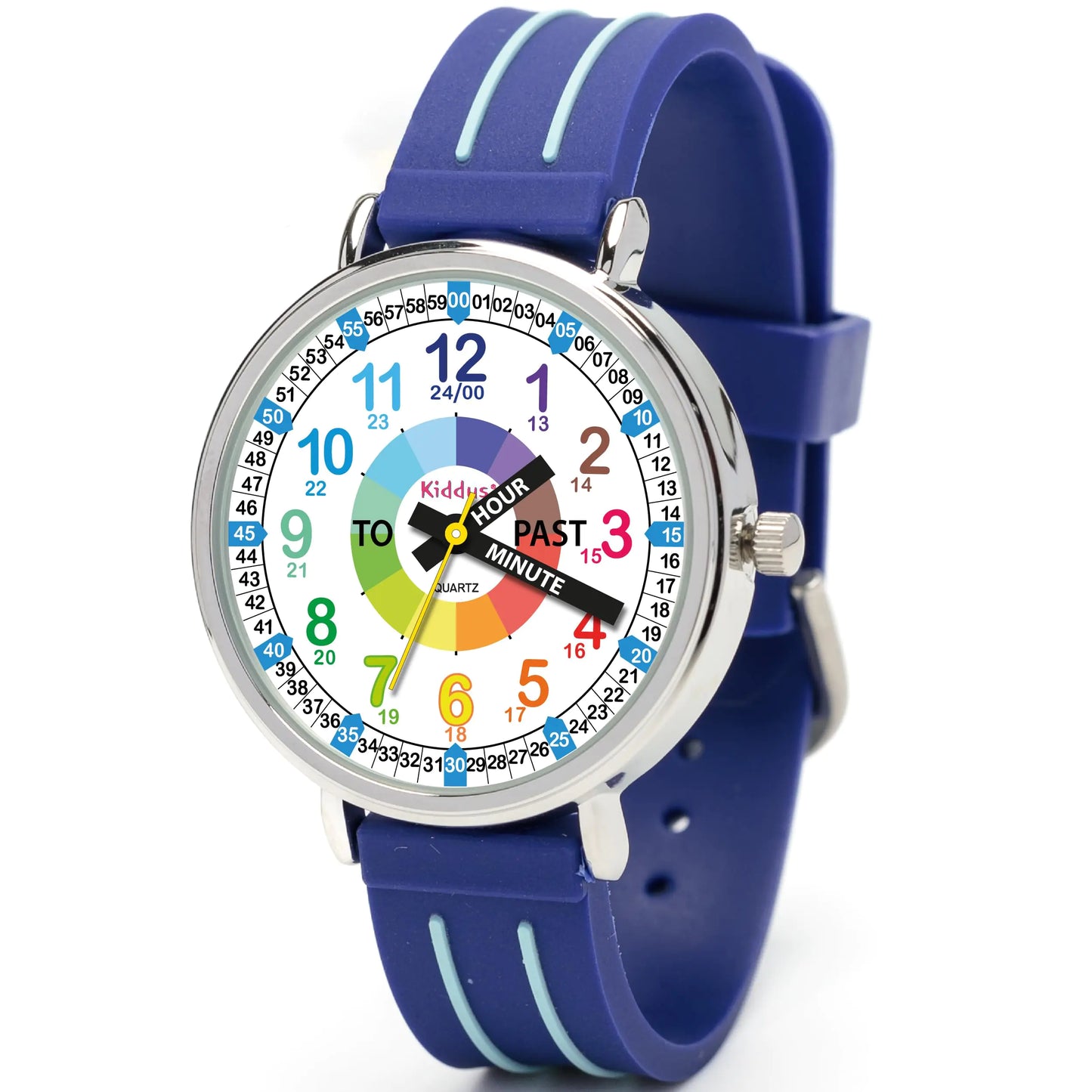 Kiddus Time Tutor Kids' Watch with Blue Handles