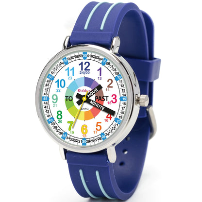 Kiddus Time Tutor Kids' Watch with Blue Handles