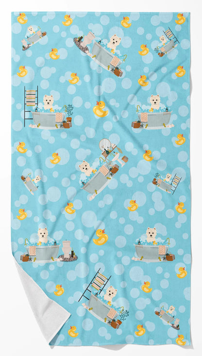 Westie in Bathtub Bath Towel Large