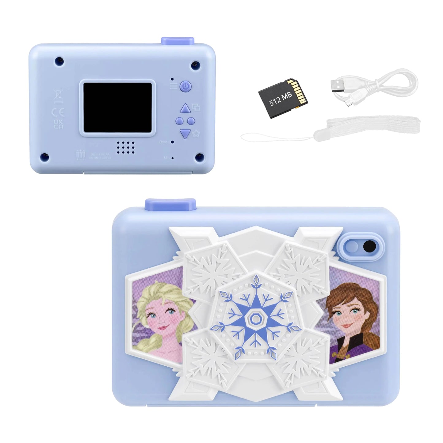 ekids Disney Frozen Kids Camera with SD Card Digital Camera for Kids with Video Recording Built-in Digital Stickers for Fans of Frozen Toys