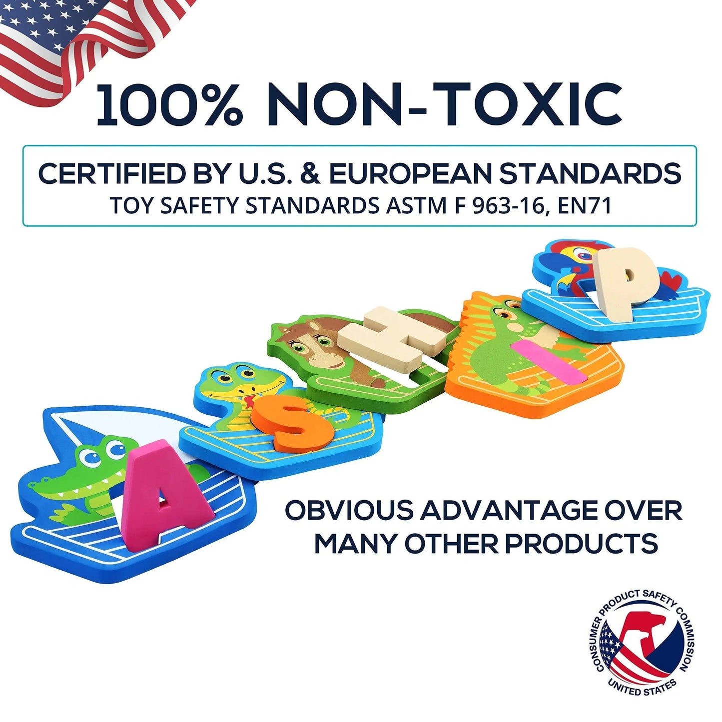 Foam Bath Toy Wet & Stick Bathtub Alphabet 52 Pcs