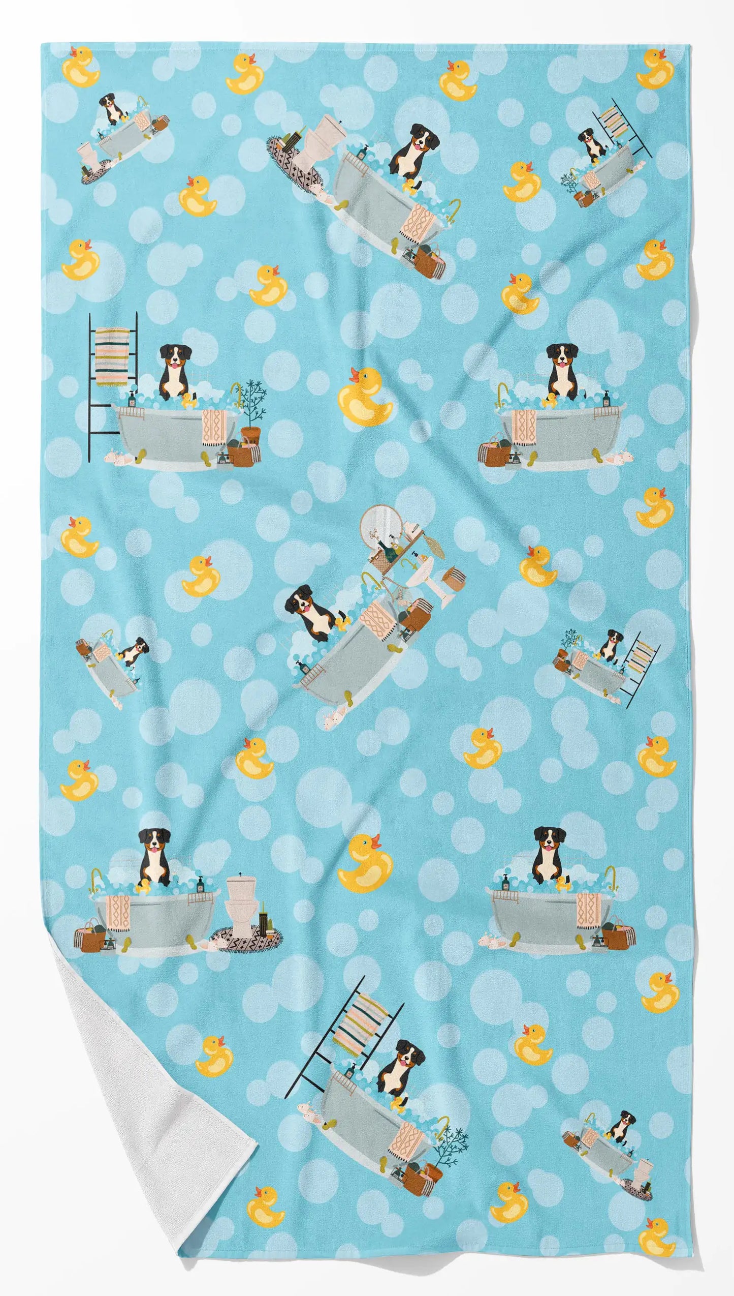 Entlebucher in Bathtub Bath Towel Large
