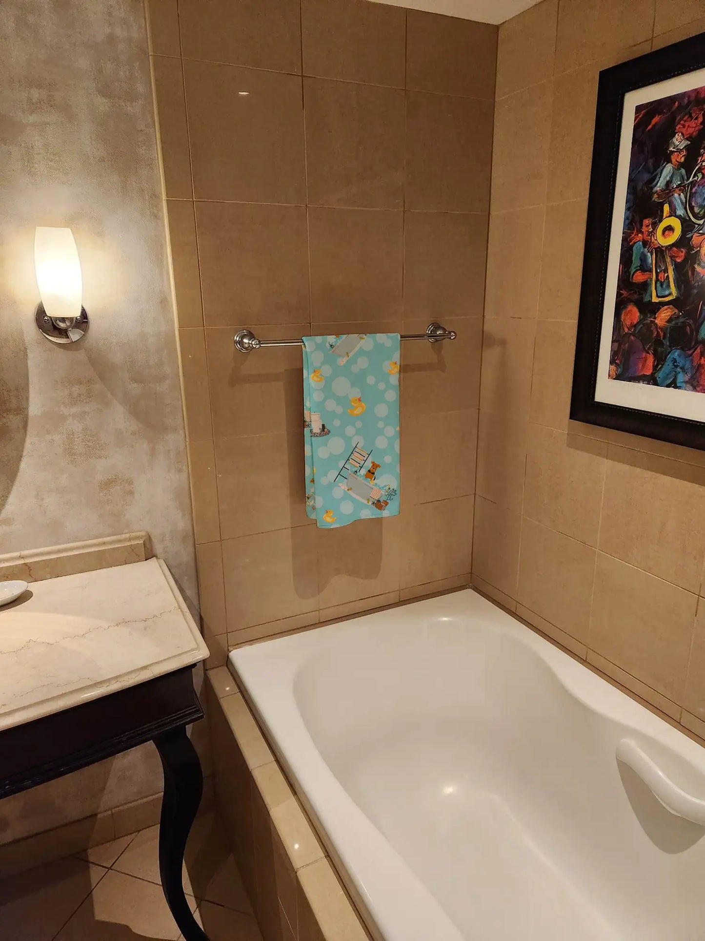 Airedale Terrier in Bathtub Bath Towel (Large)